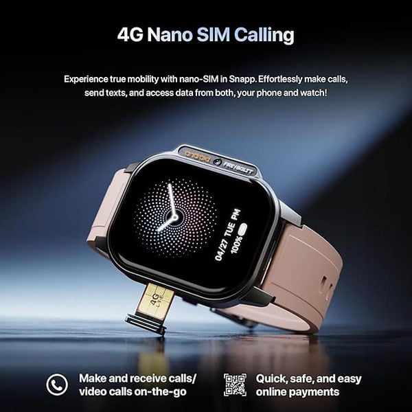 Fire Boltt Snapp Smart Watch 4GB RAM 64GB ROM Cherry Blush2 - LXINDIA.COM