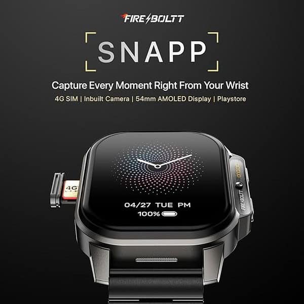 Fire Boltt Snapp Smart Watch 4GB RAM 64GB ROM Jet Black - LXINDIA.COM