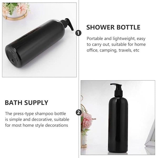 Forest Clay Black Refillable Pump Bottle Shampoo Dispenser Pack of 2 2 - LXINDIA.COM