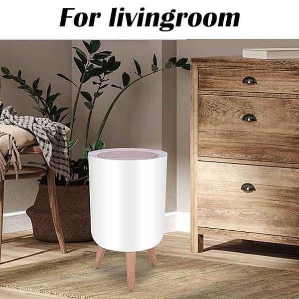 GNEY Open Top Dustbin With Lid White Wooden 1 - LXINDIA.COM