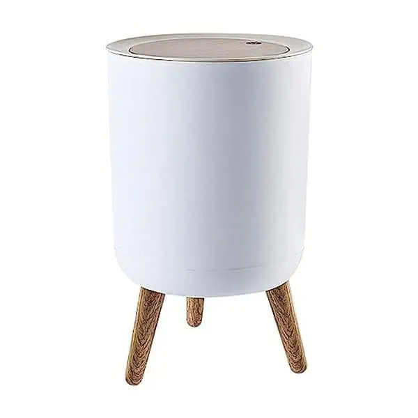 GNEY Open Top Dustbin With Lid White Wooden 3 - LXINDIA.COM