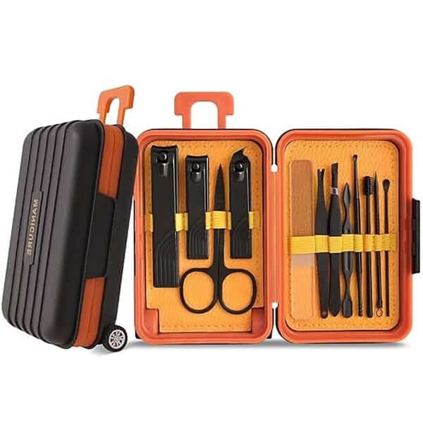 GRACIOUS MART 12pcs Nail Clipper Manicure Set Pedicure BLACK - LXINDIA.COM