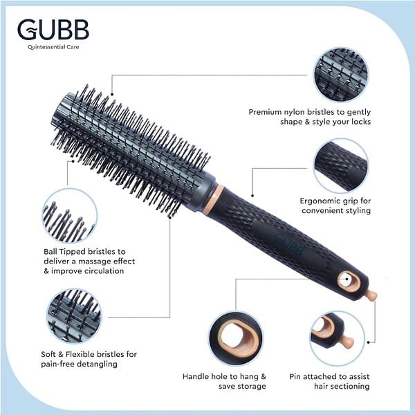 GUBB Elite Range Round Hair Brush For Blow Drying Hair Styling3 - LXINDIA.COM