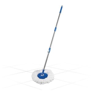 Gala Spin Mop Extendable Handle Rod with Microfiber Refill White and Blue - LXINDIA.COM