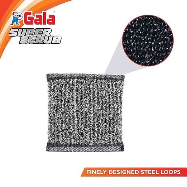 Gala Super Scrub Set Made of Steel Black Pack of 6 2 - LXINDIA.COM