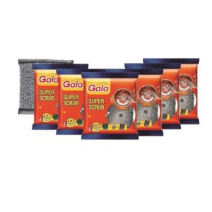 Gala Super Scrub Set Made of Steel Black Pack of 6 - LXINDIA.COM