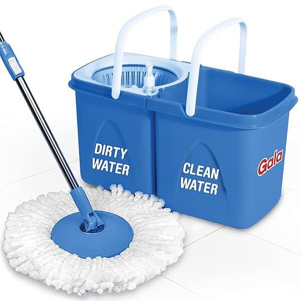 Gala Twin Bucket Spin Mop white and blue - LXINDIA.COM