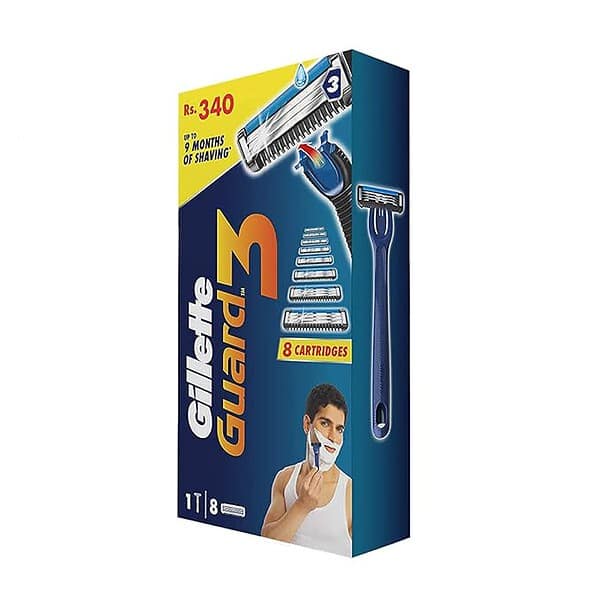 Gillette Guard 3 Single Razor with 8 Blades Pack - LXINDIA.COM