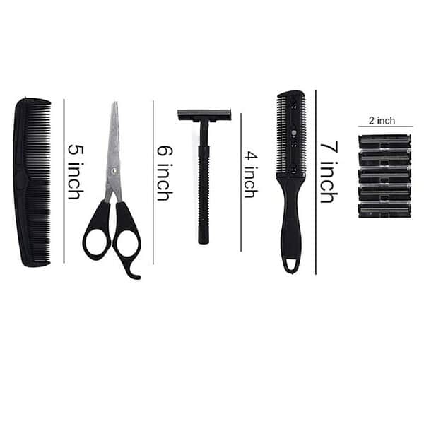 Glan Thinning Razor Comb Scissor And Shaving Razor Free 5 Blades1 - LXINDIA.COM