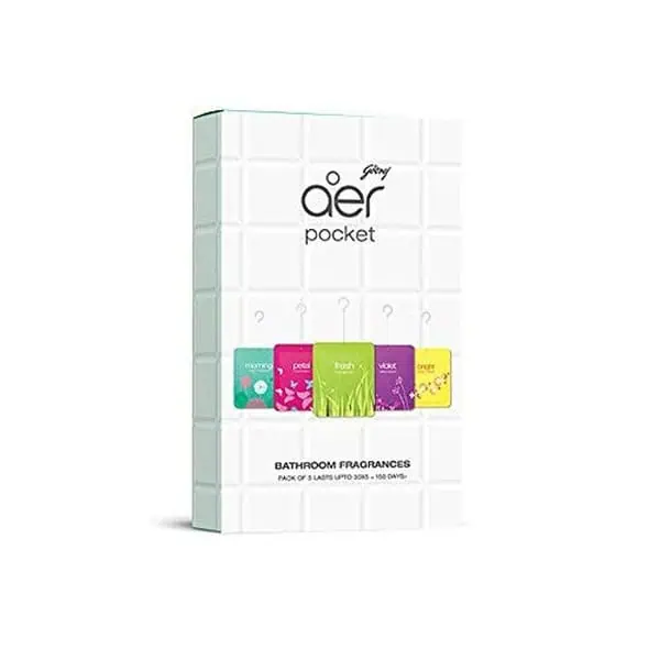 Godrej Aer Pocket Bathroom Fragrance Assorted Pack of 5 - LXINDIA.COM