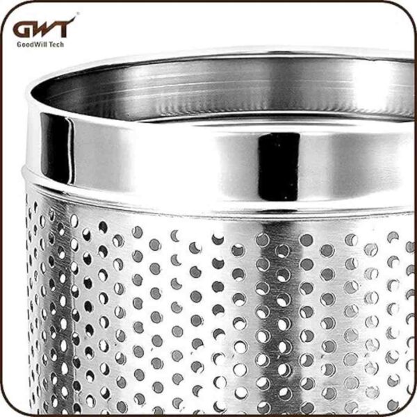 Goodwill Tech Stainless Steel Dustbins Round Shape SILVER 1 - LXINDIA.COM