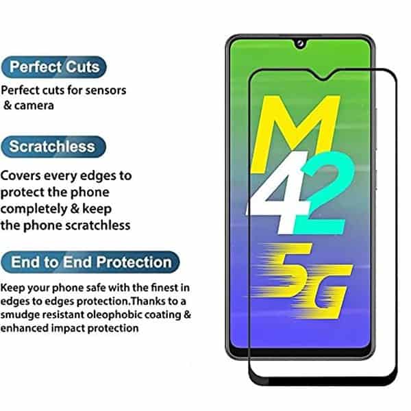 Gorilion Tempered Glass protector For Samsung Galaxy M42 5G Black2 - LXINDIA.COM