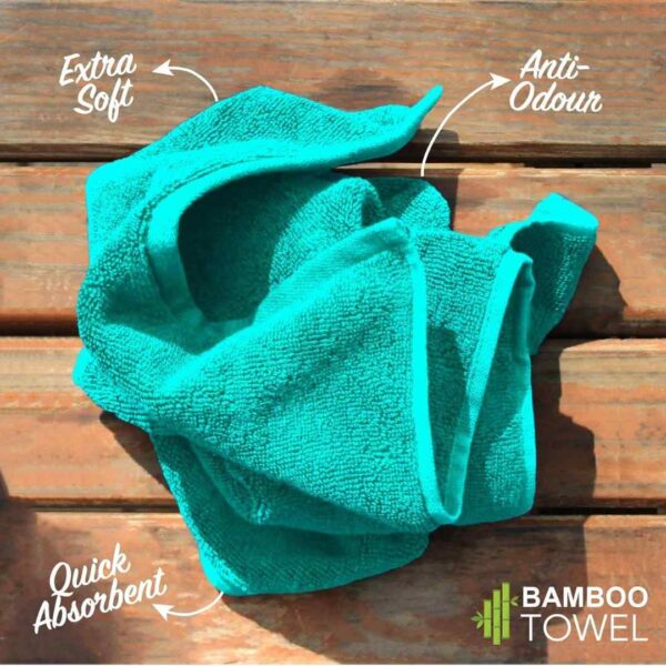 HEELIUM Bamboo Bath Towel 140 x 70 cm 600 GSM Pack of 1 Teal1 - LXINDIA.COM