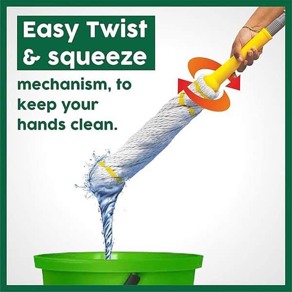 HIC Twist N Squeezee Cotton Mop Perfect for Cleaning1 - LXINDIA.COM