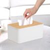 HOKIPO Bamboo Cover Plastic Tissue Dispenser - LXINDIA.COM