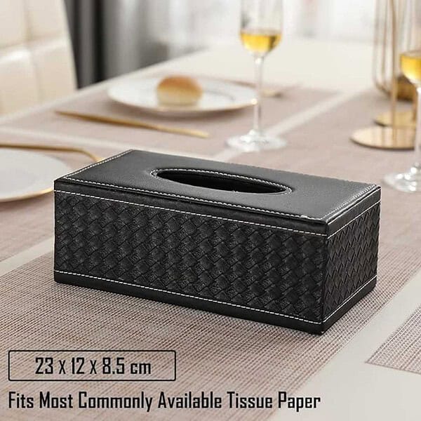 HOKIPO Leatherette Tissue Paper Dispenser Black3 - LXINDIA.COM