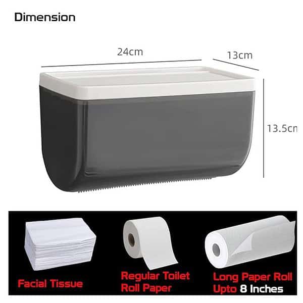 HOKIPO Magic Sticker Series Toilet Paper Dispenser Black 1 - LXINDIA.COM