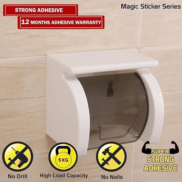 HOKIPO Magic Sticker Series Toilet Paper Holder in Bathroom with Mobile Stand2 - LXINDIA.COM