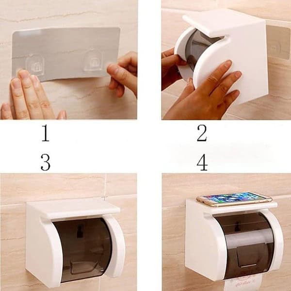 HOKIPO Magic Sticker Series Toilet Paper Holder in Bathroom with Mobile Stand3 - LXINDIA.COM