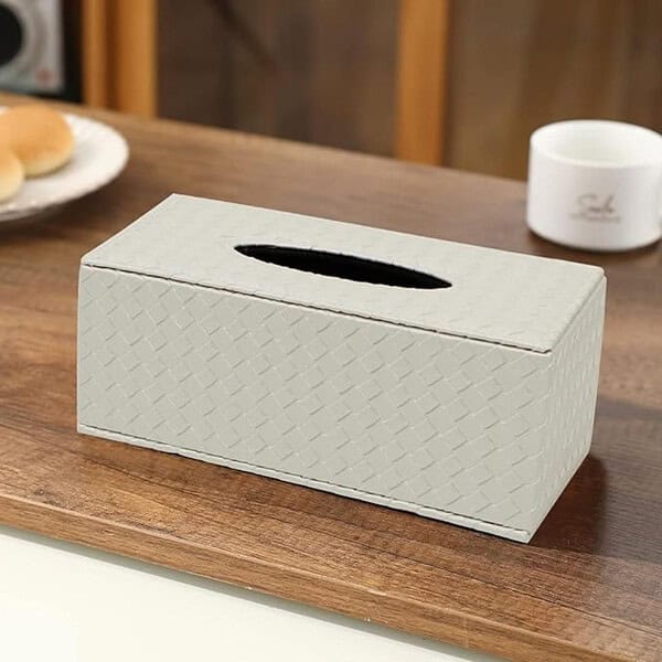 HOKIPO PU Leather Tissue Paper Dispenser White1 - LXINDIA.COM