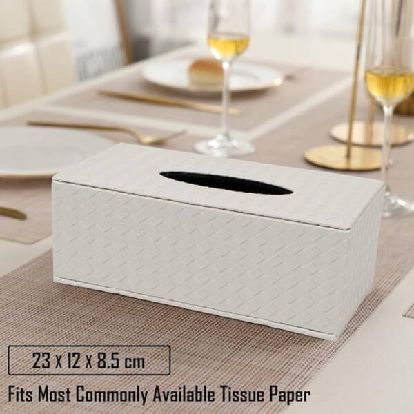 HOKIPO PU Leather Tissue Paper Dispenser White2 - LXINDIA.COM