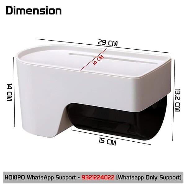 HOKIPO Toilet Paper Dispenser with Storage Compartment White2 - LXINDIA.COM