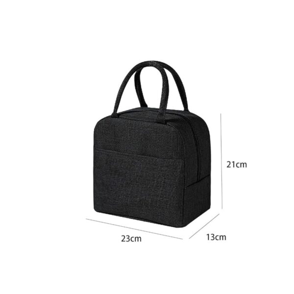 HOTCORNER Insulated Travel Lunch Bag Black Cotton 2 - LXINDIA.COM