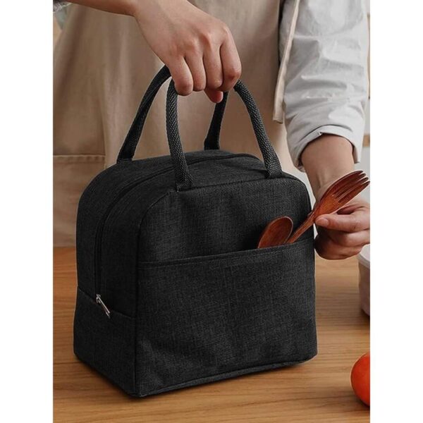 HOTCORNER Insulated Travel Lunch Bag Black Cotton - LXINDIA.COM