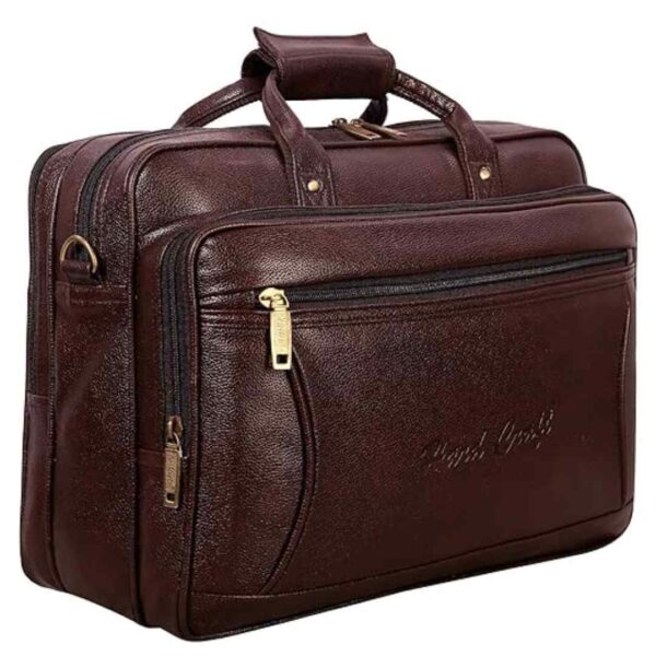 Hard Craft Vegan Leather 16.5 inch Large Size Messenger Bag for men Brown 1 - LXINDIA.COM