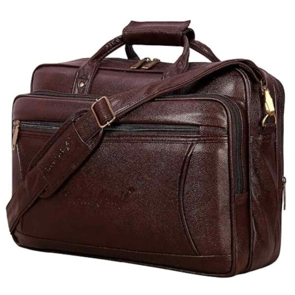 Hard Craft Vegan Leather 16.5 inch Large Size Messenger Bag for men Brown 2 - LXINDIA.COM