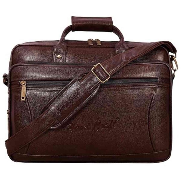 Hard Craft Vegan Leather 16.5 inch Large Size Messenger Bag for men Brown - LXINDIA.COM