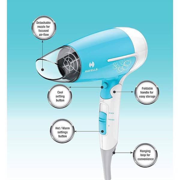 Havells 1200 Watts Foldable Hair Dryer Hd31512 - LXINDIA.COM