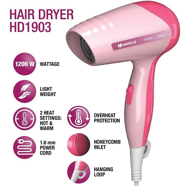 Havells 1200W Powerful Hair Dryer Hd19033 - LXINDIA.COM