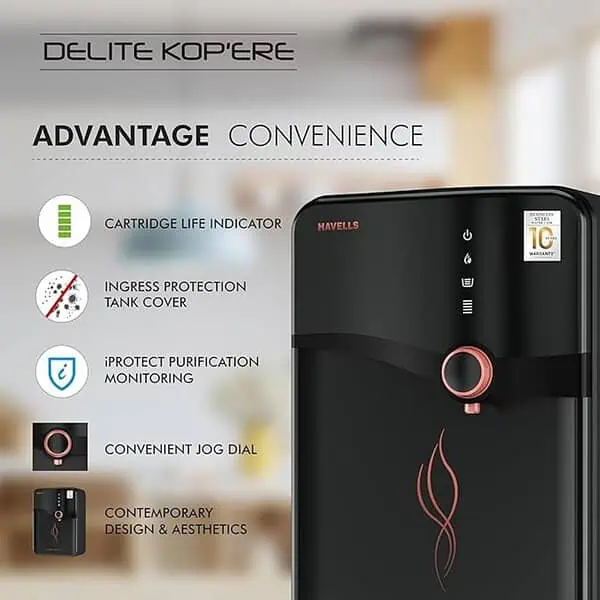 Havells Delite Kopere Water Purifier Black 2 - LXINDIA.COM