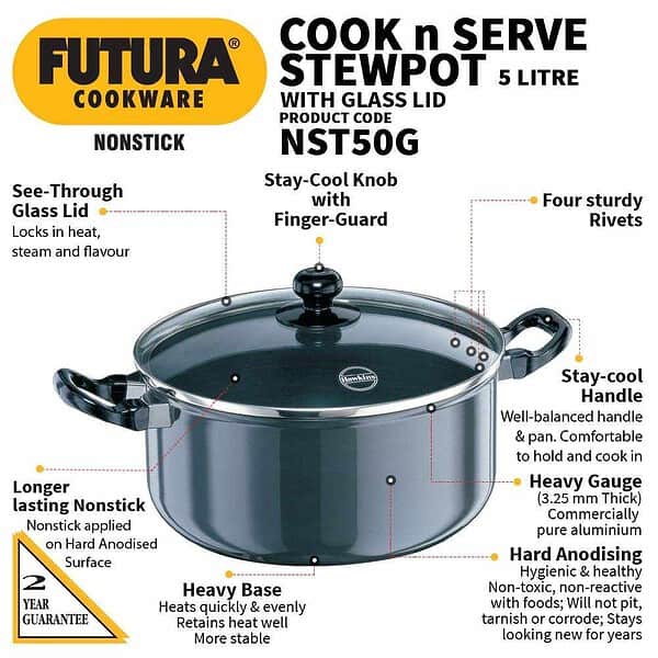 Hawkins Futura 5 Litre Cook n Serve Stewpot3 - LXINDIA.COM