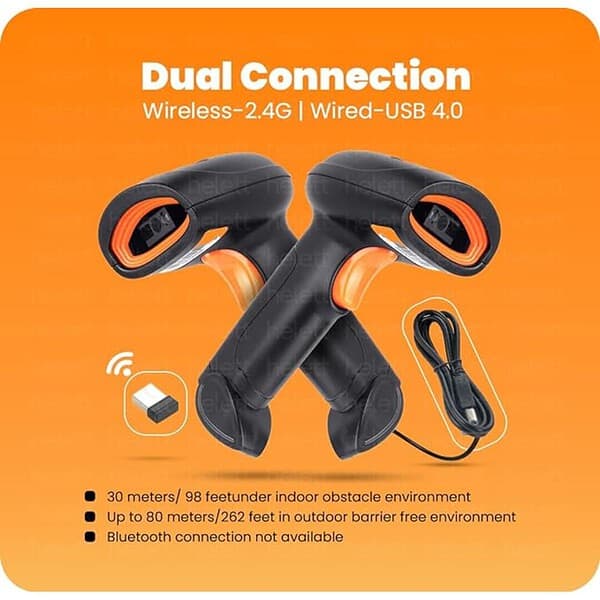 Helett HT20 Wireless 2.4GHz 2D and1D QR Code Barcode Scanner 1 - LXINDIA.COM