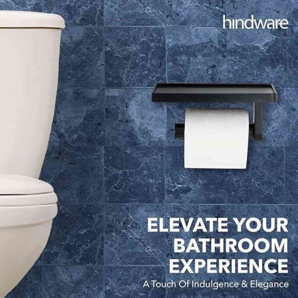 Hindware Self adhesive Series Toilet Paper Holder for Bathroom with Mobile Stand2 - LXINDIA.COM