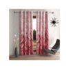 Home Sizzler 2 Pieces Geometrical Panel Eyelet Polyester Window Curtains 5 Feet Maroon min - LXINDIA.COM