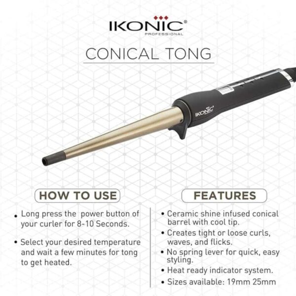 IKONIC CONICAL TONG 25MM2 - LXINDIA.COM