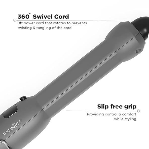 IKONIC CURL ME UP 28MM HAIR CURLER WITH CERAMIC LONG BARREL GREY1 - LXINDIA.COM