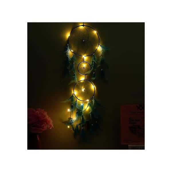 ILU® Dream Catcher with Lights Wall Hangings Crafts Decoration 17 cm Diameter 2 - LXINDIA.COM