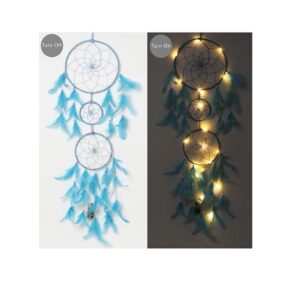 ILU® Dream Catcher with Lights Wall Hangings Crafts Decoration 17 cm Diameter - LXINDIA.COM