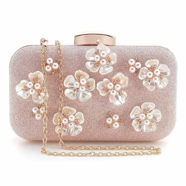 INOVERA LABEL Womens Glitter Floral Rhinestone Beaded Clutch Wallet - LXINDIA.COM