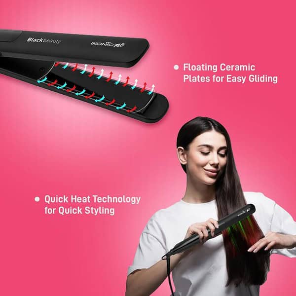 Ikonic Black Beauty Hair Straightener For Women1 - LXINDIA.COM