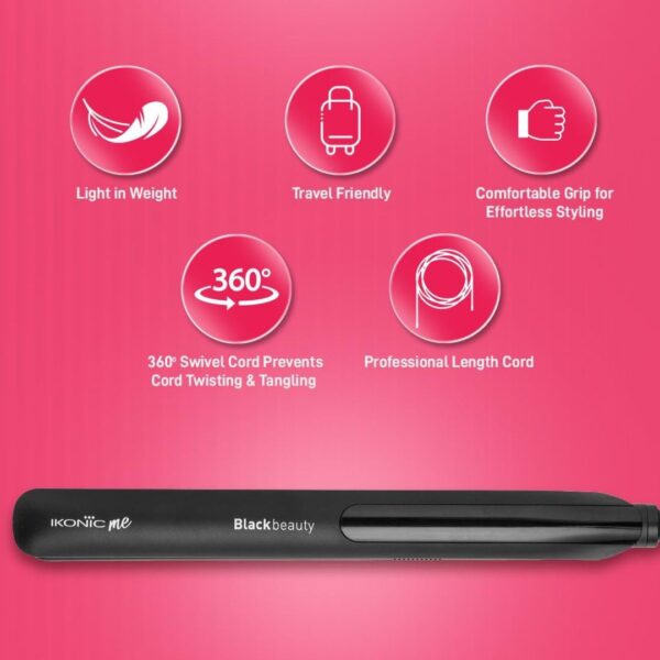 Ikonic Black Beauty Hair Straightener For Women2 - LXINDIA.COM