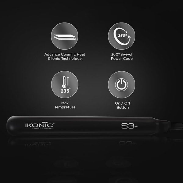 Ikonic S3 Hair Straightener Black Red1 - LXINDIA.COM