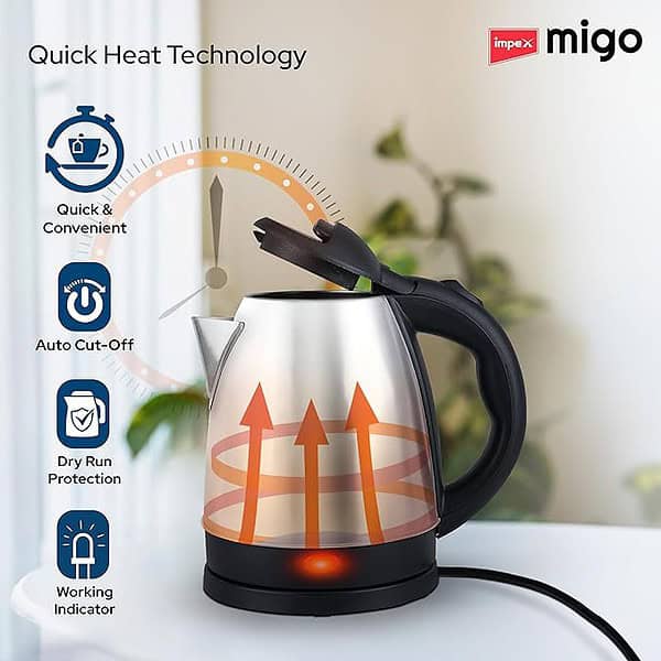 Impex Migo Stainless Steel Electric Kettle 2 - LXINDIA.COM