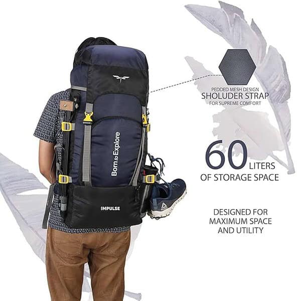 Impulse Rucksack bags 60 litres travel bag for men travel backpack 1 - LXINDIA.COM