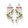 JH Gallery Handcrafted Rajasthani Colored Bell Hangings for Home Decoration Green Parrot - LXINDIA.COM