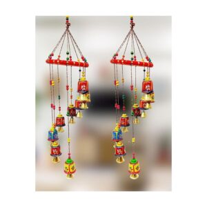 JH Gallery Handcrafted Rajasthani Door Wall Hanging Home Decor Pack of 2 Multi Colour - LXINDIA.COM